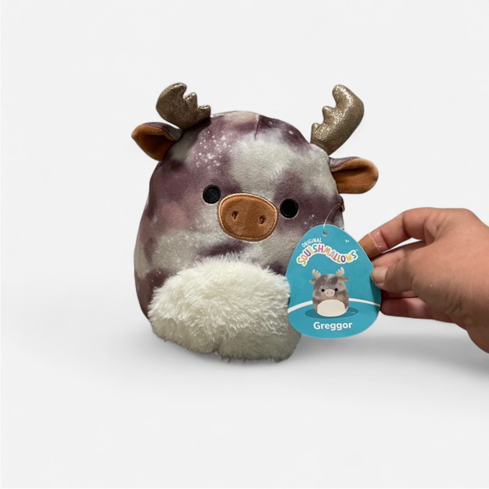 Squishmallows Greggor Moose Marbled Brown Fuzzy Belly 8 Inch Plush Toy Unisex